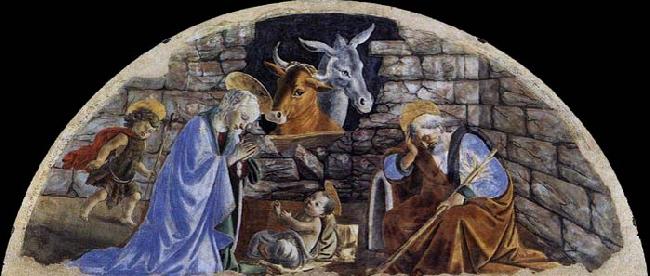 BOTTICELLI, Sandro The Birth of Christ France oil painting art